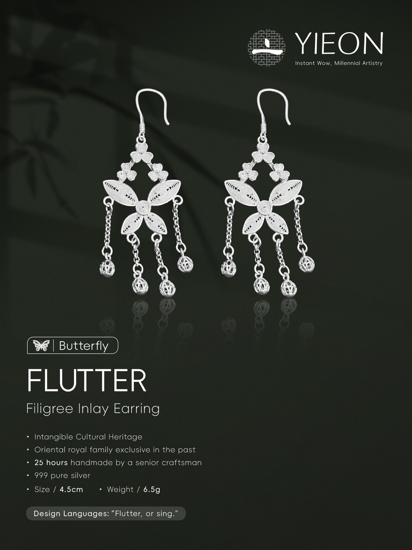 Flutter（Butterfly）
Filigree Inlay Earring