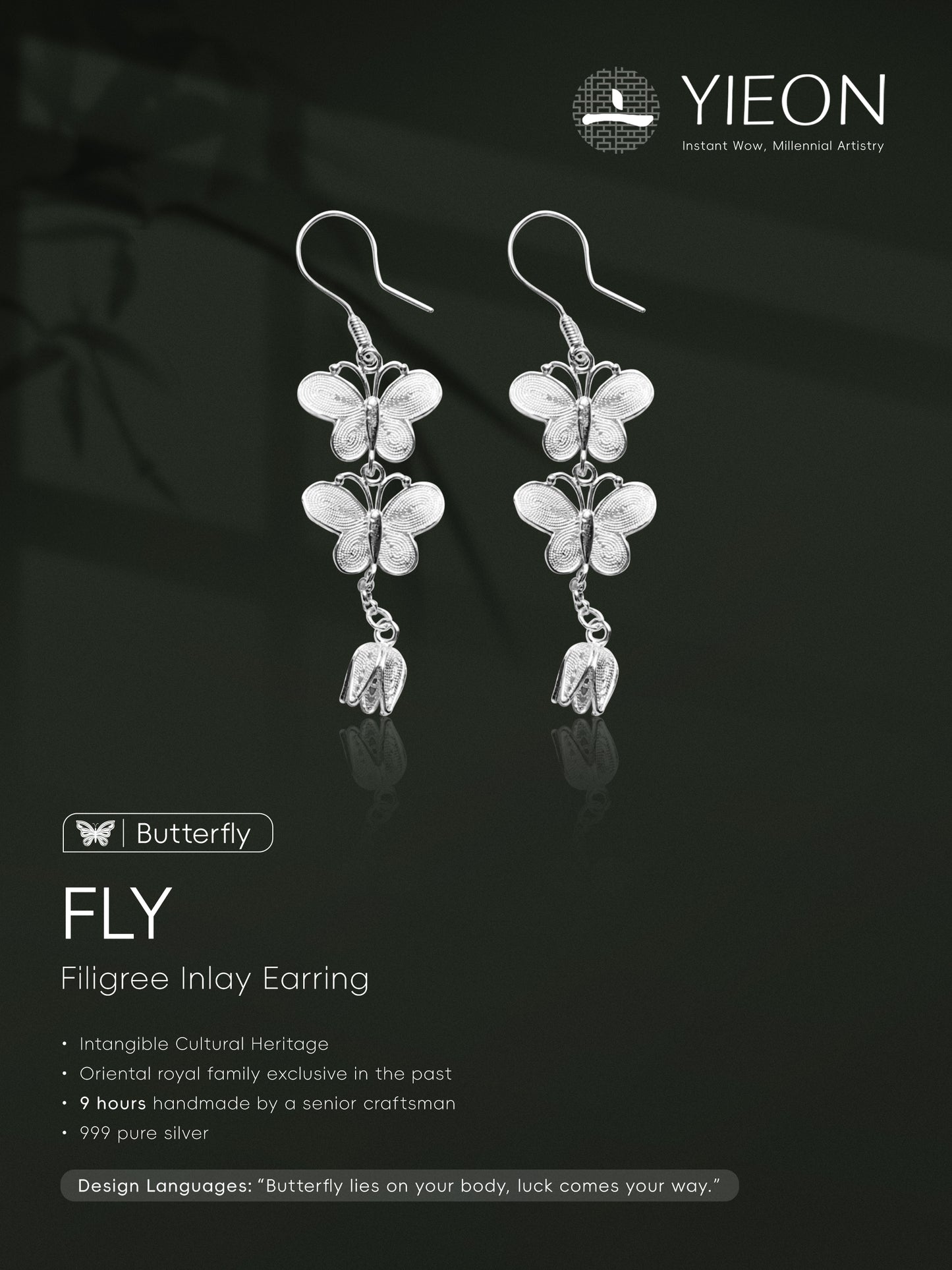 Fly（Butterfly）
Filigree Inlay Earring